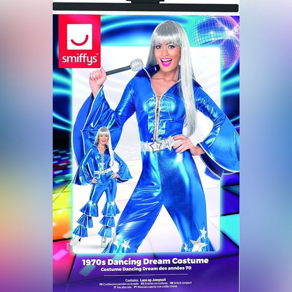 Shimmering Blue 1970s Dancing Dream Costume Medium NIP - Picture 1 of 7